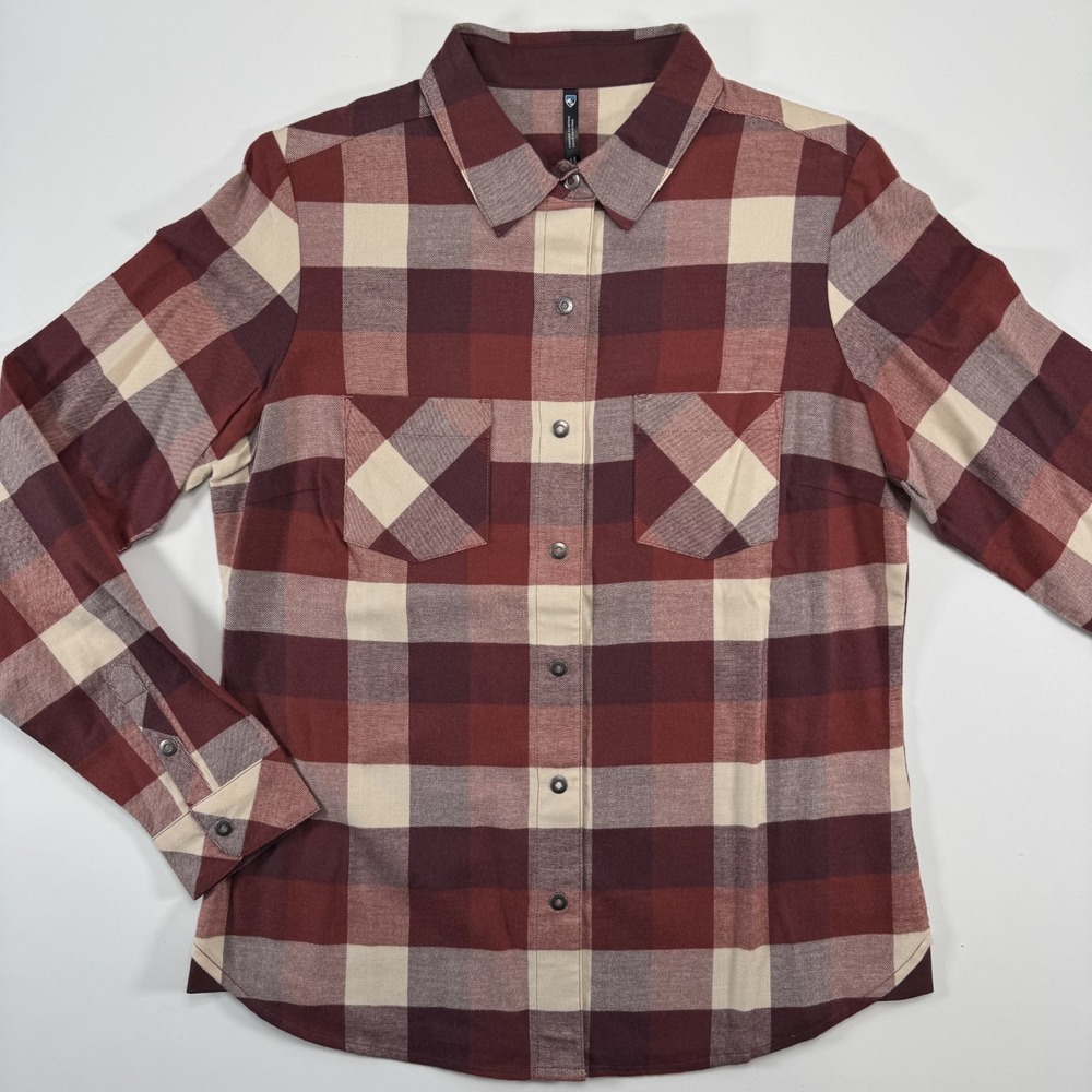 KUHL Darcy Flannel Snap Shirt Womens Small Red Buffalo Check Soft Never Worn